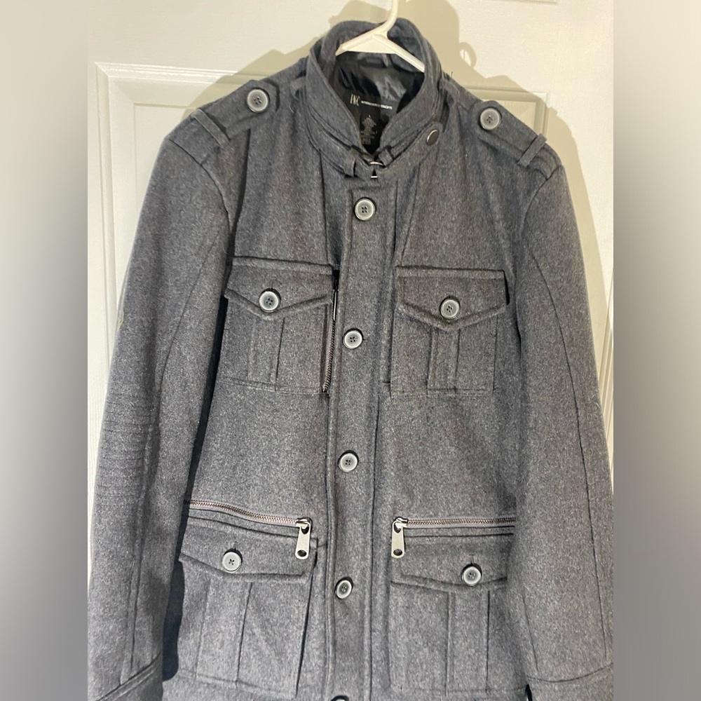 INC International Concepts Gray Military Field Jacket